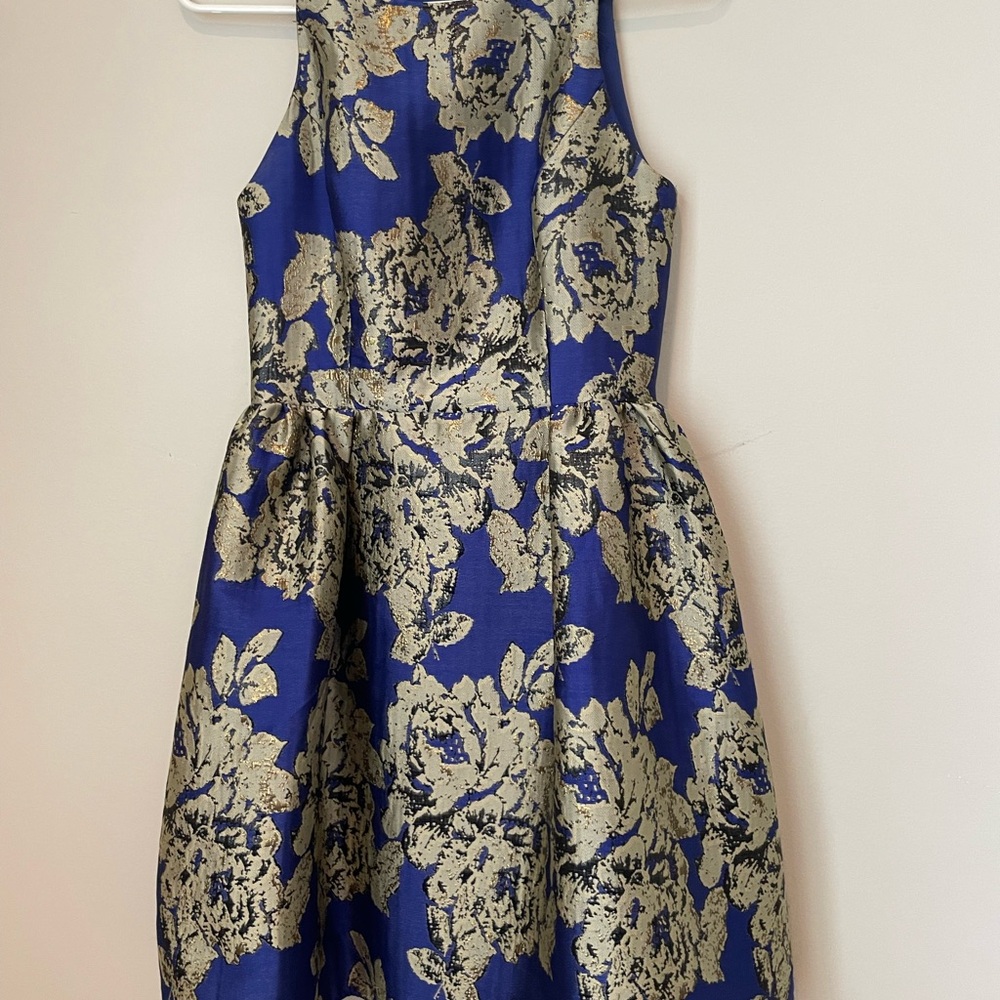 Elegant Blue and Gold Kids Dress